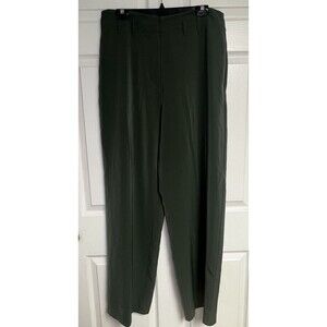 Brass Women’s Size 12 Green High Waisted Wide Leg Pant 32” Button Loop Zip Up